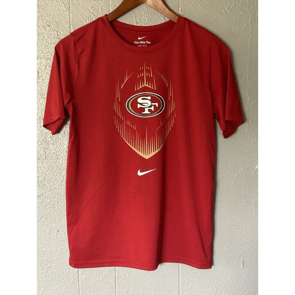 San Francisco 49ers Nike Dri Fit Red T Shirt Mens Size L NFL Football Fan
